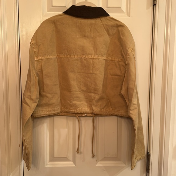 ZARA CONTRASTING COLLAR CROP JACKET XS 5520/071 BARN CHORE COAT FALL VIRAL - Picture 12 of 12